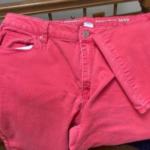 Pink Ankle Length Jeans